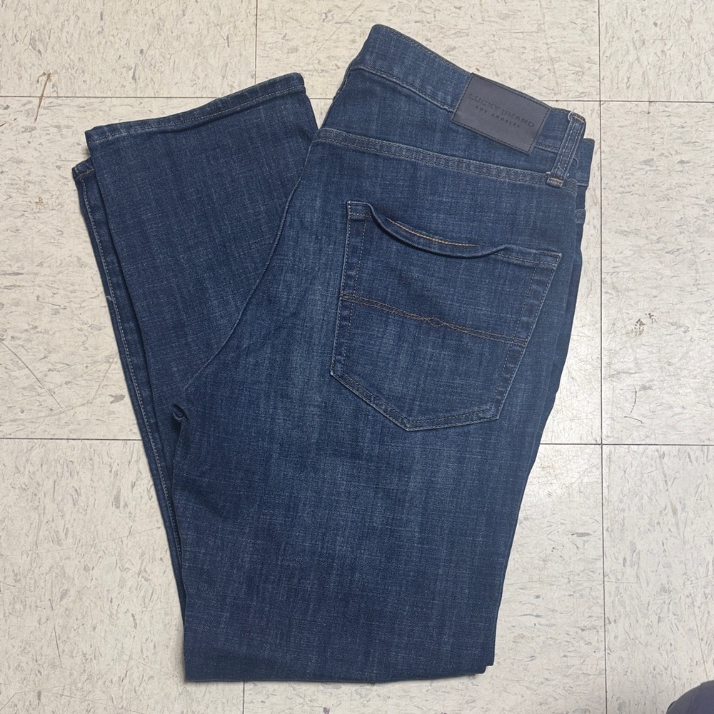 Lucky Brand Men's Dark Blue Slim Straight Jeans